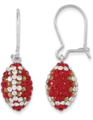 Sterling Silver Swarovski Elements San Francisco Spirit Football Earrings