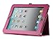 ULAK Folio Slim Fit Synthetic Leather Stand Magnetic Case Cover for Apple iPad 1 1st Generation(Flip-Hot Pink)