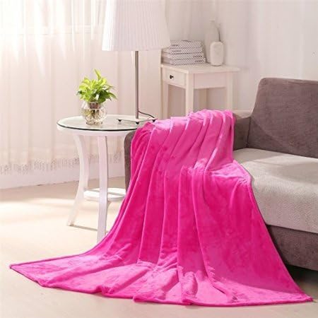 Blue Grey Orange Red Green Soft Solid Bed Blanket for Teen Girls (TWIN:120*200cm, Red)