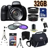 Fujifilm FinePix HS30EXR 16 MP Digital Camera Accessory Saver 32GB Bundle !!! (Black)