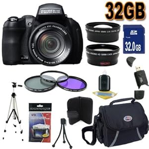 Fujifilm FinePix HS30EXR 16 MP Digital Camera Accessory Saver 32GB Bundle !!! (Black)