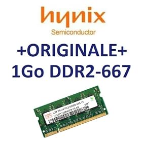 M�moire Hynix original 1 Go 200 broches DDR2-667 PC2-5300 SO-DIMM ( HYMP112S64CP8-Y5 ) portable ordinateur DDR2 + Apple MacBook + MacBook Pro + iMac + mac mini (2006/2007) - 100% compatible de DDR2-533 PC2-4200