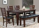 6pc Dining Table & Chairs Set in Cherry Finish