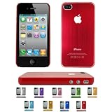 Apple iPhone 4 (iPhone 4G, iPhone 4th Generation) 8GB 16GB 32GB ALUMINUM Plastic Crystal Case Snap-On Slim Fit Back Cover + Free Screen Protector (Many Colors Available)