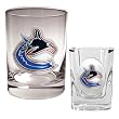 Vancouver Canucks NHL Rocks Glass & Square Shot Glass Set - Primary Logo by Great American Products