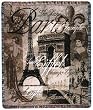 50" x 60" Paris Landmarks Eiffel Tower Arc de Triomphe Tapestry Throw Blanket