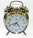 Acctim Saxon Brass-Plated Double Bell Keywound Alarm Clock