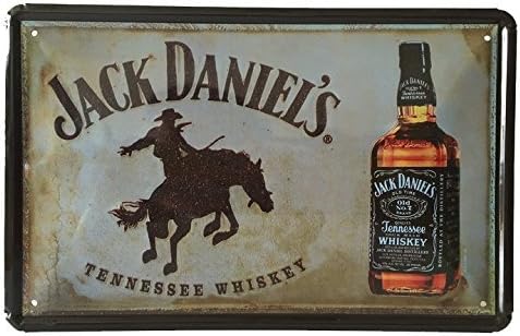 Jack Daniel's Jennessee Whiskey Wine Retro Vintage Tin Sign 12" X 8" Inches, a Two-sided Postcard Made By Smiel Buy Is Included