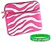 Dell Inspiron Mini 10 10.1-Inch Obsidian Black Netbook Neoprene Sleeve Case (Magenta / White - Zebra Print)