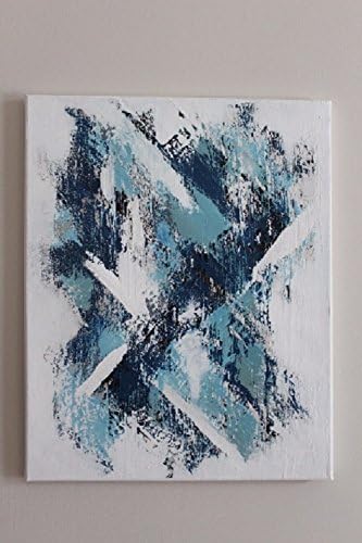 Original Blue and White Abstract Painting - Acrylic - 16" X 20" Canvas