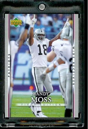 2007 Upper Deck First Edition #72 Randy Moss Oakland Raiders Football Card - Mint Condition - In Protective Display Case !