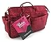 Periea ‘Keriea’ Handbag Organiser Insert – Ideal for Most Medium Sized Handbags – 12 Pockets (Red with Embossed Letters)