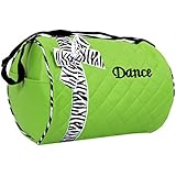 Dance bag - Quilted Zebra Duffle in Green
