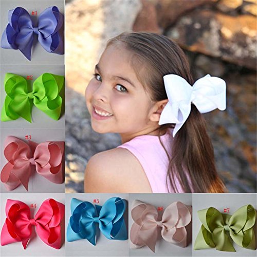 Bzybel Boutique Large Big Huge Hair Bow Clips Grosgrain Ribbon Barrettes Headbands Party Oversize Hair Clips for Young Girls Teens young Women