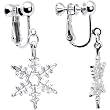 Holiday Winter Snowflake Clip Earrings