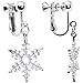 Holiday Winter Snowflake Clip Earrings title=