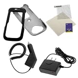 GTMax Rapid Car Charger + Home Travel Charger + Black Rubberized Hard Cover Case + Universal LCD Screen Protector for T-Mobile Nokia 5130 XpressMusic