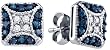 Beautiful White Gold 1/2 Ctw Blue and White Diamond Earrings ** SPECIAL **