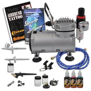 Airbrush Makeup System on Amazon Com Master Airbrush Tattoo System 3 Airbrushes Air