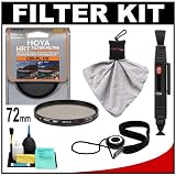 Hoya 72mm HRT Circular PL Polarizer UV Multi-Coated Glass Filter + Accessory Kit for Canon, Nikon, Sony, Olympus & Pentax Lenses