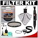 Hoya 72mm HRT Circular PL Polarizer UV Multi-Coated Glass Filter + Accessory Kit for Canon, Nikon, Sony, Olympus & Pentax Lenses