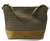 AUTHENTIC COACH MINI SIGNATURE SHOULDER TOTE 11666 (Khaki/Camel)