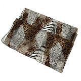 Acosta - Brown Animal Print Scarf - Leopard / Tiger / Zebra