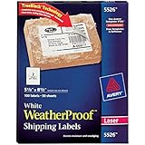 Avery Weatherproof Laser Shipping Labels, 5.5 x 8.5-Inches, Pack of 100 (5526)