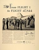 1940 Ad United Air Lines Mainliner LaGuardia Airport - Original Print Ad