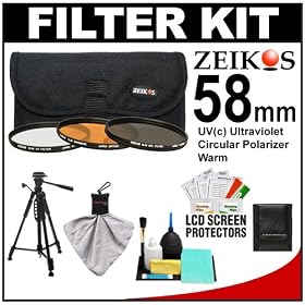 Zeikos 58mm 3-Piece Ultra Slim Pro Glass Filter Set (UV Ultraviolet, Circular Polarizing &... by 