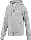 Adidas Damen Kapuzenzipper Basic Fleece Zip, medium grey heather, 36