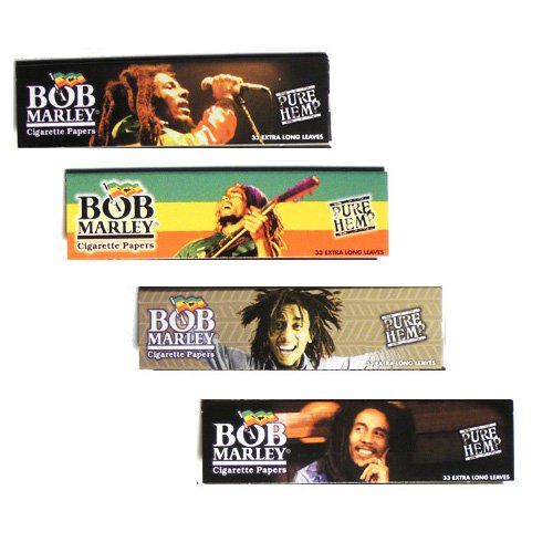 Bob Marley King Size Cigarette Rolling Papers, 4 Packs
