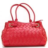 51a%2BU8dwwQL._SL160_ - Schandra Double Handle Woven Faux Leather Handbag - leather-clutch-purse