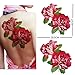 Extra large size red peony flower temporary tattoos 8.66