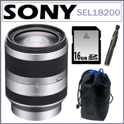 Sony Alpha SEL18200 E-mount 18-200mm F3.5-6.3 OSS Lens for NEX Cameras + Accessory Kit