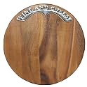 Wood Wine and Cheese Round Cutting Board 13"D