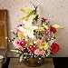 翌日配達お花屋さん　人気のお花ガーベラをメインにより華やかに仕上げたアレンジです。ナチュラル（お誕生日用季節の花ガーベラ・アレンジメント） [即日発送・翌日配達]　 誕生日・記念日・お祝い・結婚祝い・お見舞い・歓送迎会・結婚祝いお礼の花の配達便!正午までのご注文は翌日配達【配達日指定不可】