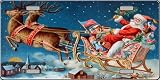 XMAS-12 Vintage Santa with Two -2 Reindeer Full Color License Plates