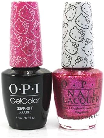 OPI Hello Kitty 2016 Nail Lacquer and Gelcolor Starry-eyed for Dear Daniel H86 . Each Bottle Contains .5 Oz.