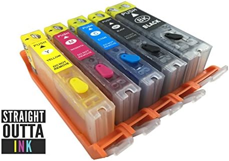 Straightouttaink 5 Pack Edible Refillable Ink Cartridge Replacement for Canon PGI-270XL CLI-271XL
