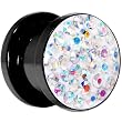 00 Gauge Aurora Ferido Crystal Black Acrylic Screw Fit Plug