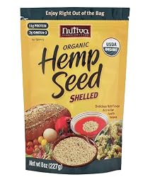Nutiva Organic Shelled Hempseed, 8-Ounce Pouches (Pack of 3)