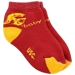 NCAA USC Trojans Infant Cardinal-Gold Team Logo Baby Socks