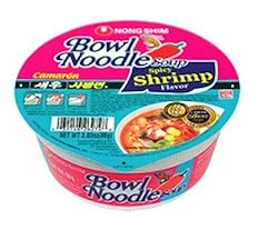 Nong Shim Bowl Noodle, Spicy Shrimp, 3.03-Ounce Bowls (Pack of 12)