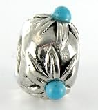 Quiges Beads Charms Silver Plated Blue Pearl Charm Bead for Pandora/Troll/Cha...