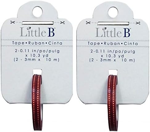 Little B Stitch Border Washi Tape each .11 Inches x 10.3 Yards 100739 - (Bundle of 2 Packs, 4 Rolls Total)