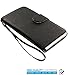 Sony Xperia Z1S Wallet, TechSpec(TM) Black Leather Wallet Pouch Case Cover with Slots for Sony Xperia Z1S