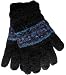 Pure Wool Artisan Gloves - Black with Andean Design II (Large/Men/Women)