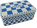 Sucre sugar blue check traditional metal sugar canister storage box traditional French style, Blue