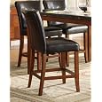 Counter Height Chair in Dark Brown Bi-cast Vinyl of Stoney Collection by Homelegance